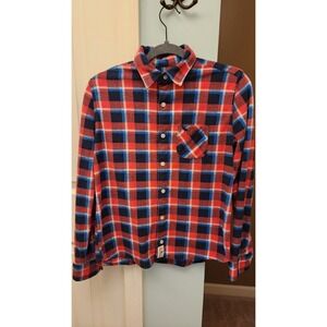 Boys Abercrombie Kids‎ Plaid Flannel Shirt Size 15/16 Button Down Long Sleeve
